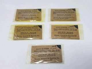 WWII Era US Army Foot Powder w/ 5 Individual Packets - Medic First Aid Field Bag 2