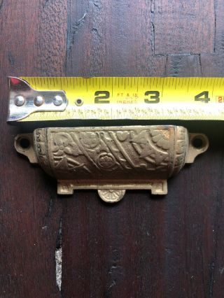 Vintage victorian cast iron eastlake cabinet drawer bin pull cup handle sash 3