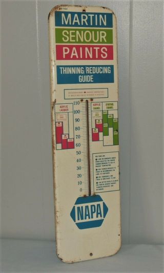 Large Vintage Napa Martin Senour Paints Advertising Wall Thermometer