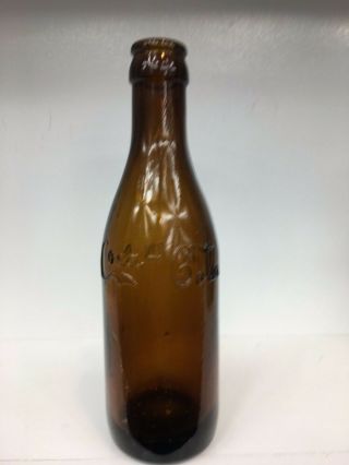 1905 - 1909 Straight Side Amber/brown Coca Cola Bottle,  Canton Ohio