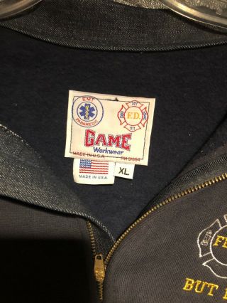 FDNY Fire Apparatus Game Work Wear Sweatshirt XL NYPD FDNY Denim Collar 9 - 11 - 01 3
