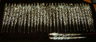 Christopher Radko 12 " Drop Silver Spiral Icicle Ornaments Set Of 32