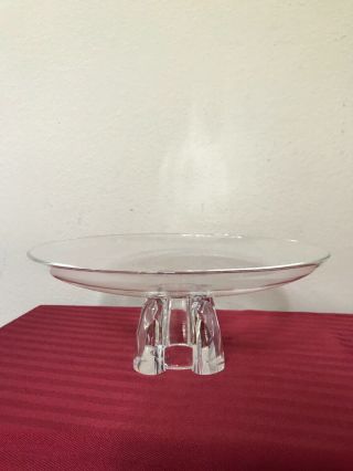 Vintage Steuben Crystal Mid Century Modern Hand Blown Art Glass Dish Bowl 12”