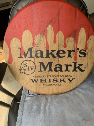 Makers Mark Bourbon Barrel Head - - - Ready To Be Displayed