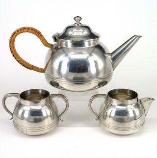Classic Three Piece Pewter Tea Set