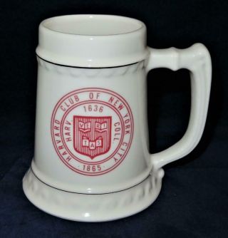 Harvard Club Of York City,  White Beer Stein Mug,  5 1/4 "