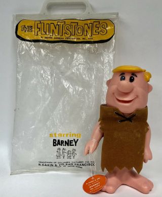 1970 Barney Rubble,  Flintstones Plastic Toy,  R.  Dakin,  With Bag,  Tag