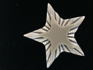Lea Stein,  Paris,  Dimensional Silver Star With Blue Stripes