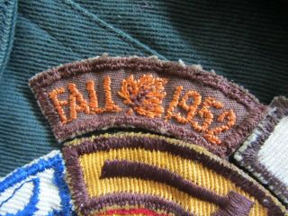 1952 Vintage Boy Scout BSA Uniform Shirt Detroit Many Patches Skills Rating 3