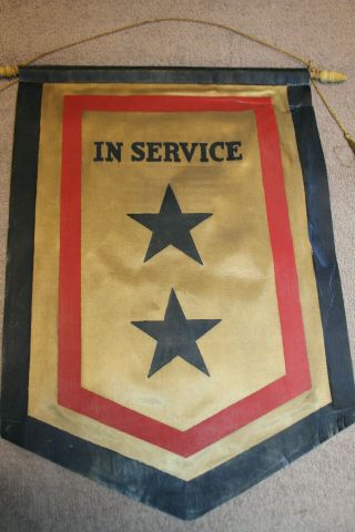 Ww2 U.  S.  Home Front Two Star (two Sons) Son (s) In Service,  Window Flag