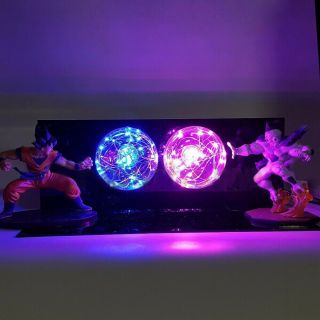 Rare Dragon Ball Z Goku & Freeza Power Up Led Light Lamp Action Figure Whole Set