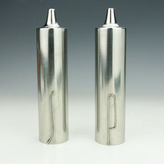 Danish Stainless Steel - Salt & Pepper Cruet Set - Mid - Century Modern Design