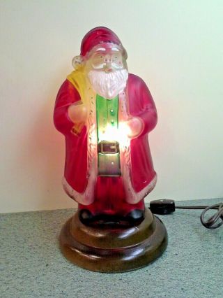 Vintage 1985 Old World Glass Christmas Santa Light,  First In Series