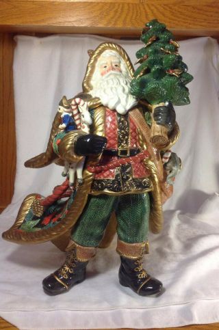 Fitz And Floyd Holiday Pine Santa 20 " X 14 " With Box & Packing
