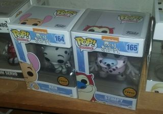 Funko Pop Ren And Stimpy Fire Dogs Chase Variants Set