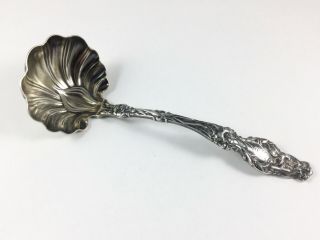 Atq Whiting Sterling Silver Lily Pattern Gravy Ladle With Shell Bowl Pat.  1902
