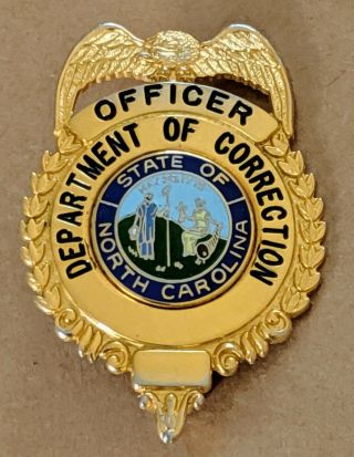 Department Of Correction Officer State Of North Carolina Badge Obsolete Gold