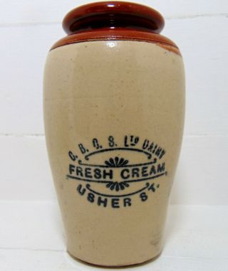 Large Size C.  B.  C.  S.  Dairy Fresh Cream Pot From Halifax,  Yorkshire C1900 