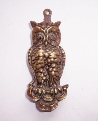 Antique Vintage Brass Owl Door Knocker Bird Of Prey