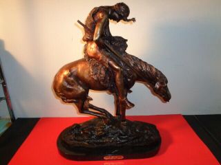 James Frazer After Remington " End Of Trail " Bronze Sculpture (21 By 16 By 8 ")