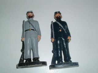 Vintage Cast Iron Civil War Soldiers Bookends Door Stops Statues