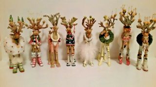 Dept.  56 - Patience Brewster Krinkles Santa Reindeer Ornaments (set Of 8)