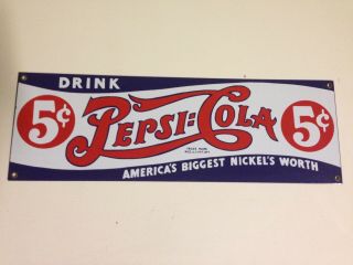 Vintage Pepsi 15 " Metal Advertising Sign