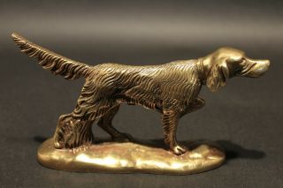 Vintage Antique Style Brass Pointer Hunting Dog Paperweight Desk Statue