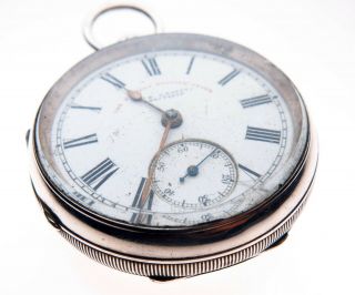 Victorian Sterling Silver Pocket Watch Express Single Lever J G Graves Sheffield