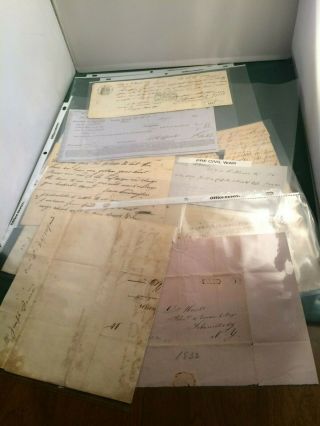 8 Pre - Civil War Documents - 1817 To 1861 - - See Photos - P1921