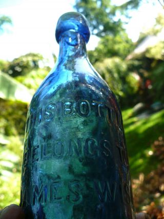 Cobalt blue blob top soda J.  WISE ALLENTOWN PA.  1870S 2