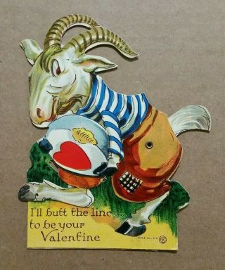 Goat With Football,  Mechanical Valentine Card,  U.  S.  A. ,  1920 