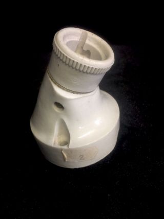 Vintage French Ceramic Angled Light Fitting,  Switch Socket Boat Industrial. 3