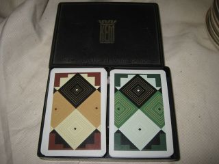 Kem Plastic Playing Cards 2 Decks In Case Mcm Diamond Pattern 1964