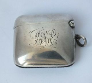 Antique Solid Sterling Silver Vesta Case 1905/ L 4.  1 Cm/ 35 G