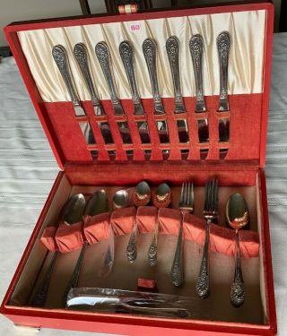 52 Pc.  Silverplate Flatware - Wm Rogers Mfg Co Aa Is With Chest 8 Place Setting,