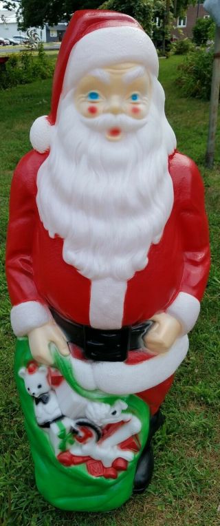 Vintage Empire Santa Claus Lighted Blow Mold Christmas Lawn Ornament 48 "