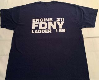 FDNY NYC Fire Department York City T - Shirt Sz XL Engine 311 Queens L 158 3