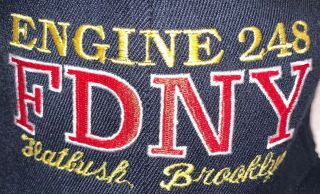 FDNY NYC Fire Department York City Flexfit Hat Sz M - L Engine 248 Brooklyn 2