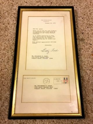 Betty Ford Autograph Signed White House Letter Framed