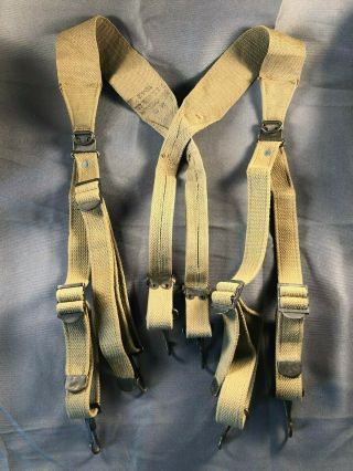 Ww2 Us Army M1936 Equipment Suspenders Hoosier 1942 Very Good Plus
