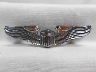Wwii Sterling Army Air Force Pilot Wings Badge Full Size 3 " By Meyer Post Back