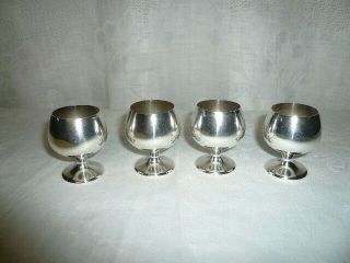 Vintage Set Of 4 Gorham 955 Sterling Silver Cordial Brandy Snifters