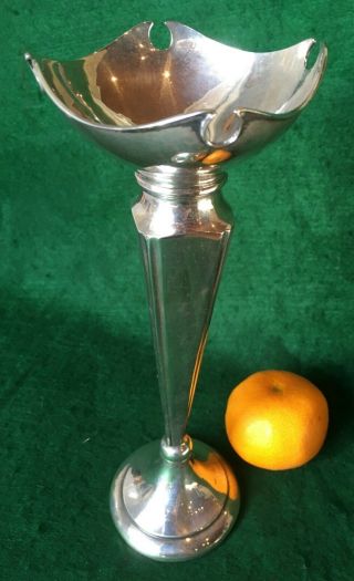 149 Grams 22cm 1912 Large Solid Sterling Silver Vase Mappin & Webb Birmingham
