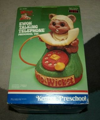 Vintage Ewok Talking Telephone - Preschool Toy (1981) ; W/insert And Box