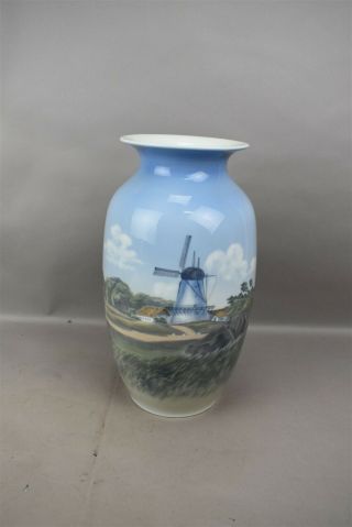 Royal Copenhagen Vase Windmill 13 " Large Porcelain 2634 2983 Signed Zc