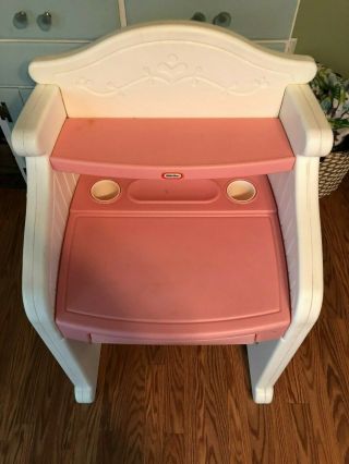 Vintage Little Tikes Victorian Desk Pink And White With Drawer