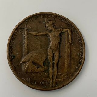1915 Bronze Medal Panama Pacific Expo San Francisco Ppie Token Mercury / Nudes