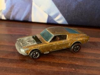 1967 Custom Mustang Hot Wheels Redline Gold With Brown Interior No Hood