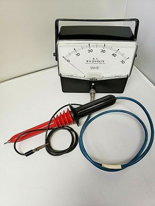 Vintage Triplett Corporation Model 820 - M 0 - 50 Dc Kilovolt Meter With Rca Probe